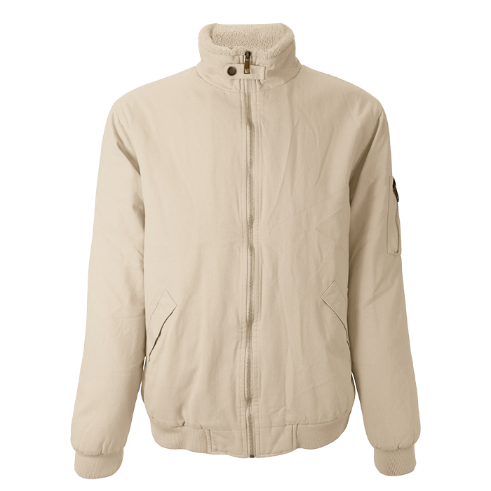 Cotton Bomber Sherpa-lined Jacket Mens - Stone
