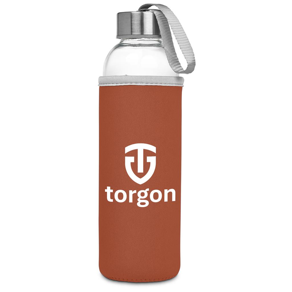 Kooshty Neo Glass Water Bottle - 500ml - BURNT ORANGE