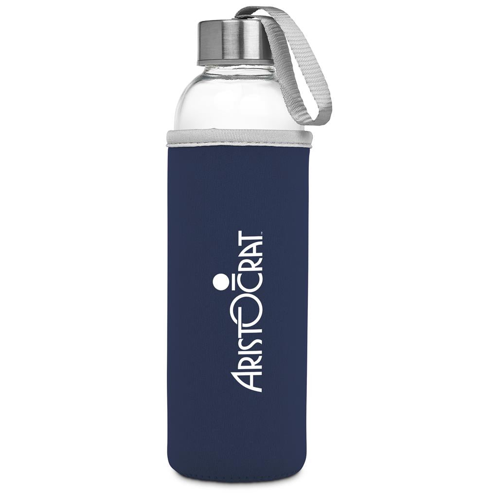 Kooshty Neo Glass Water Bottle - 500ml - NAVY