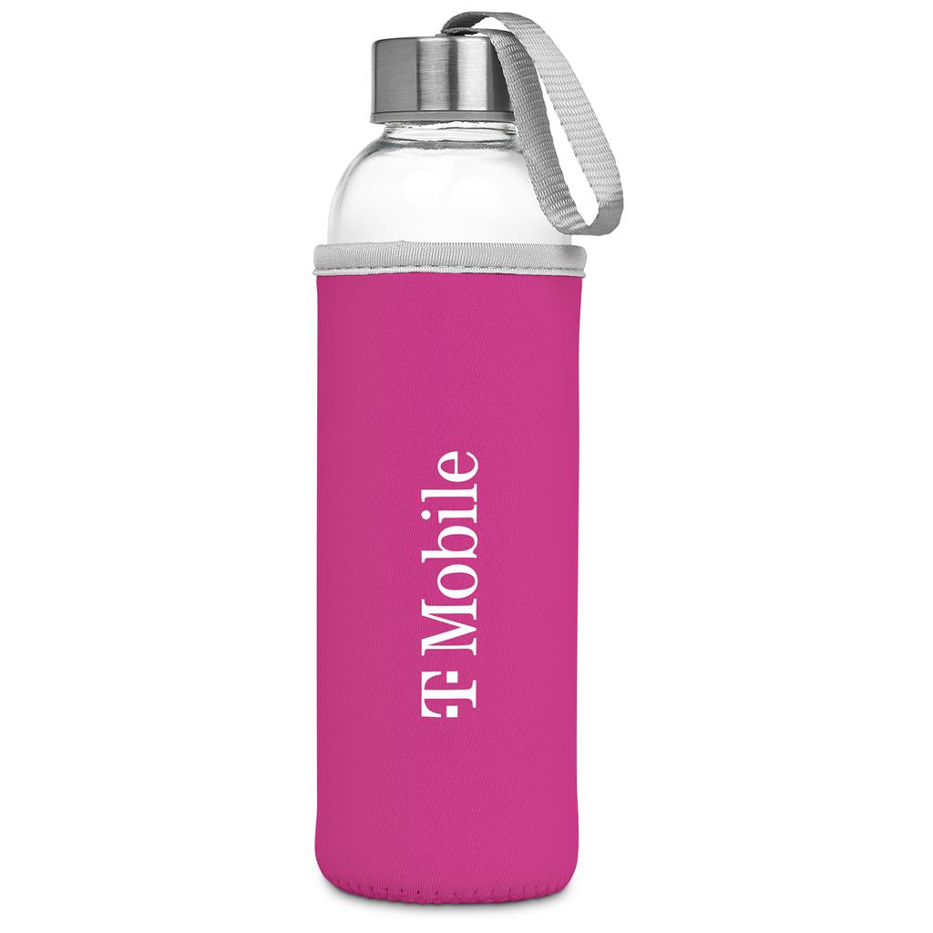 Kooshty Neo Glass Water Bottle - 500ml - PINK