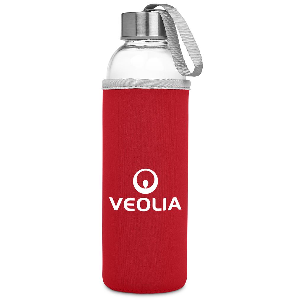 Kooshty Neo Glass Water Bottle - 500ml - RED