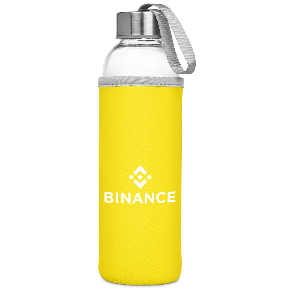 Kooshty Neo Glass Water Bottle - 500ml - YELLOW