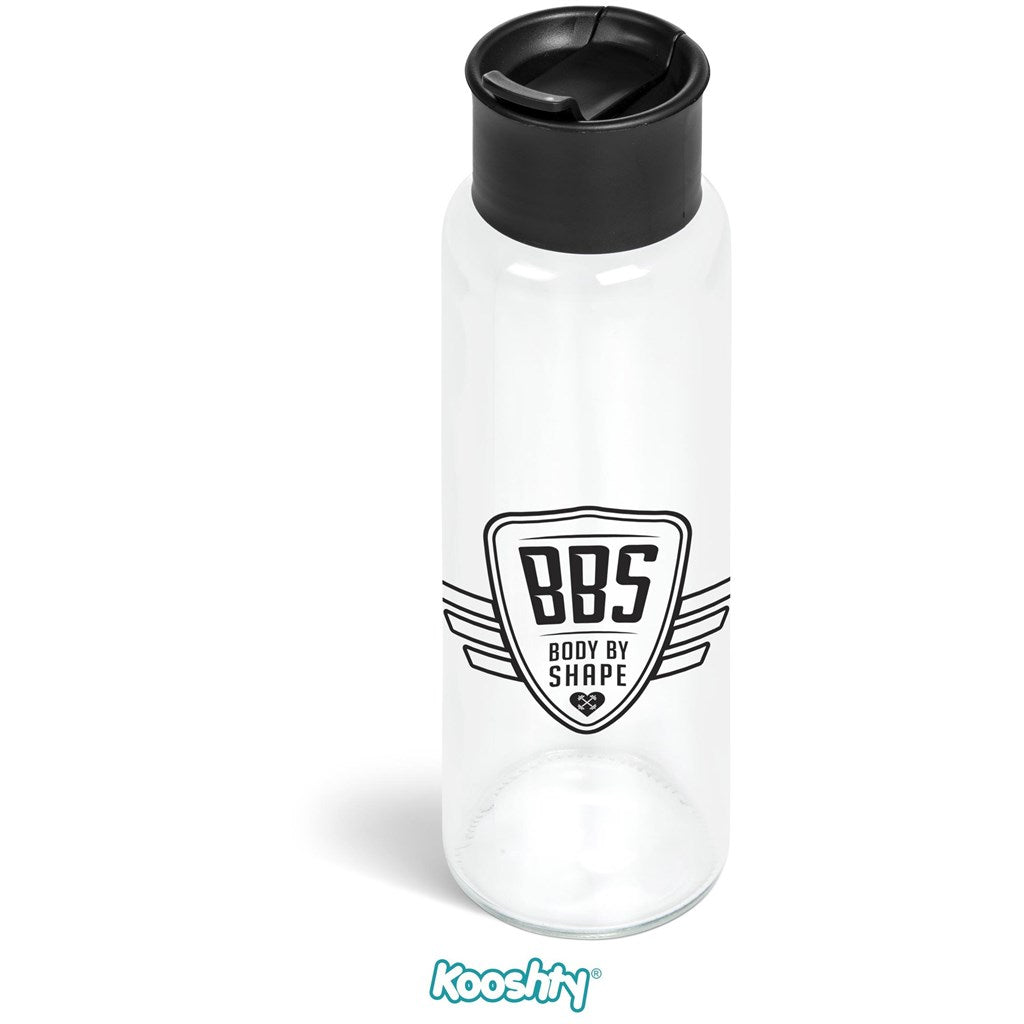 Kooshty Boost Glass Water Bottle - 700ml - BLACK