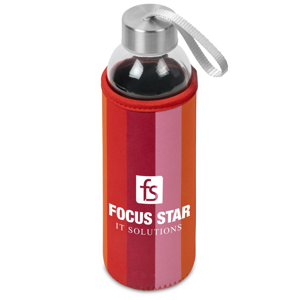Kooshty Quirky Glass Water Bottle - 500ml - RED