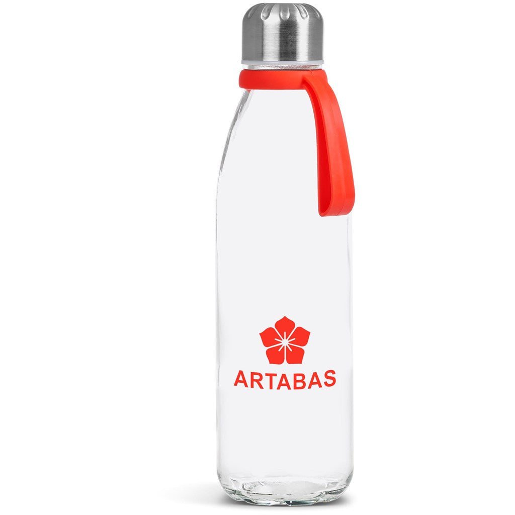 Kooshty Loopy Glass Water Bottle - 650ml - RED