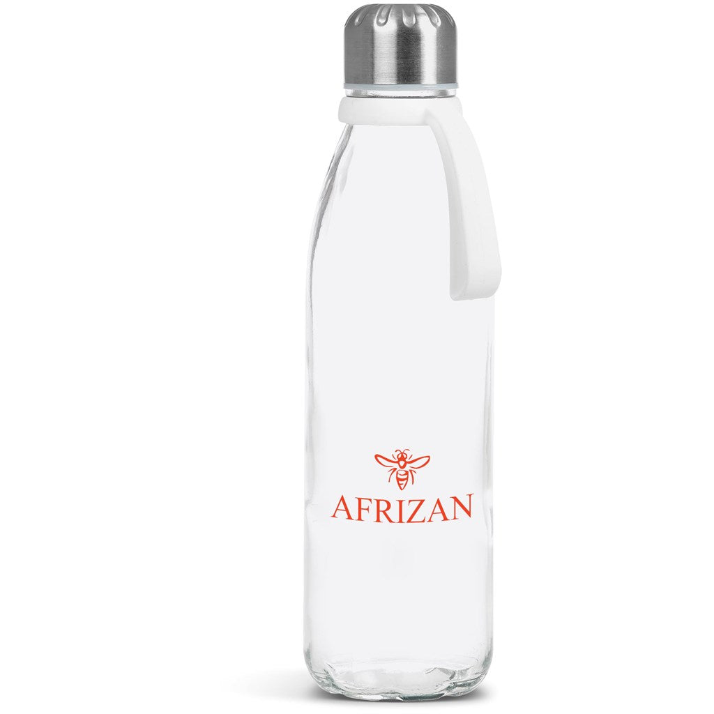 Kooshty Loopy Glass Water Bottle - 650ml - SOLID WHITE