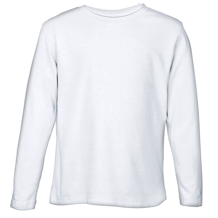 145g Long Sleeve T-Shirt Kiddies - White