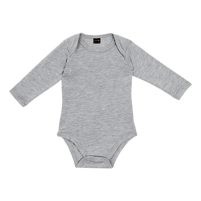Barron Long Sleeve Babygrow (Pack of 2) - Grey Melange