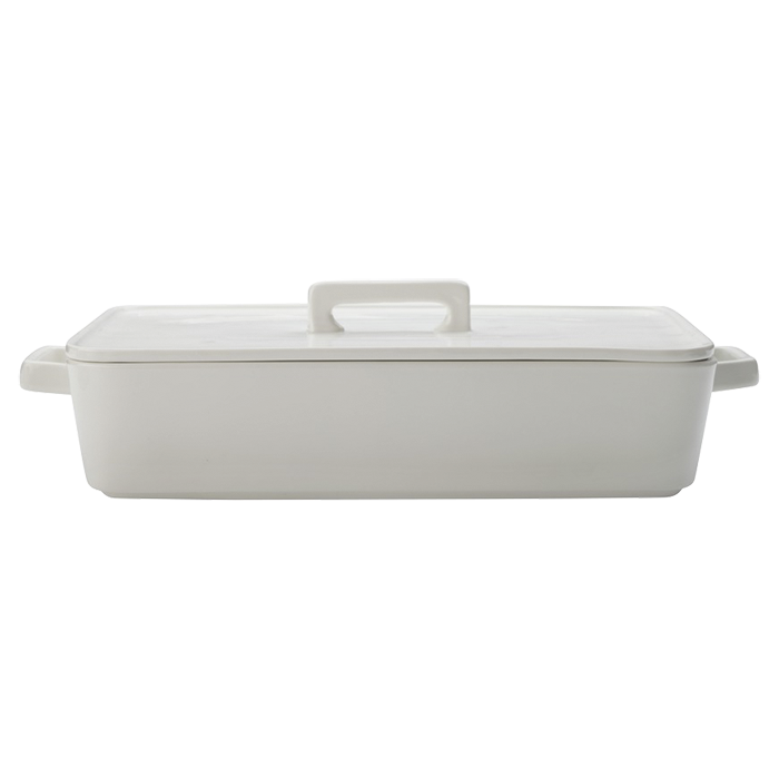 Epicurious Rectangular Baker With Lid - White