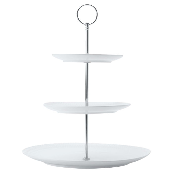 White Basics Diamonds 3-Tier Cake Stand - White