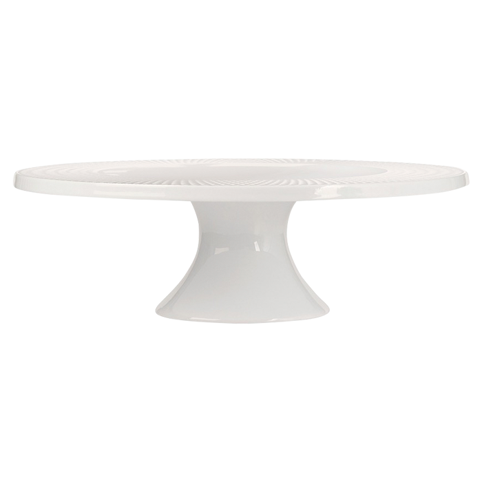 White Basics Diamonds Footed Cake Stand - White
