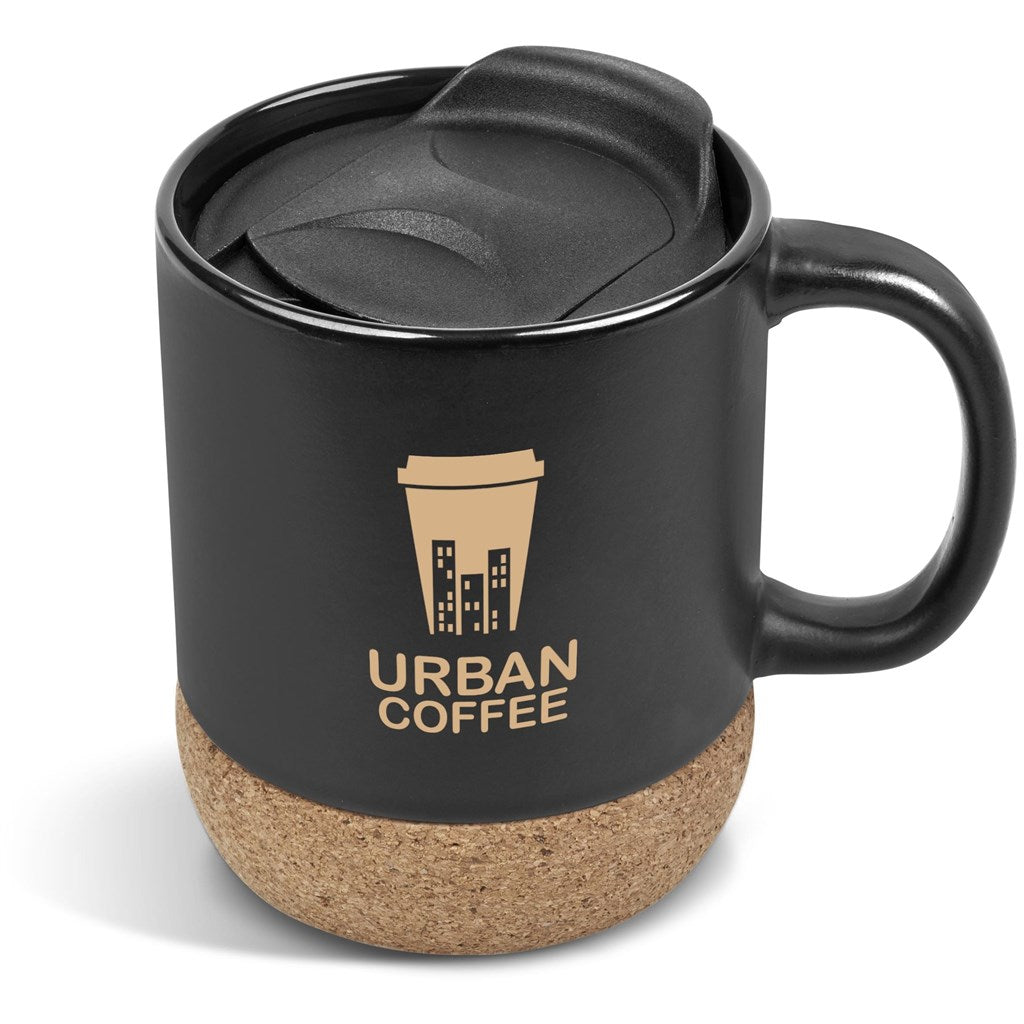 Serendipio Sienna Cork & Ceramic Coffee Mug - 340ml - BLACK
