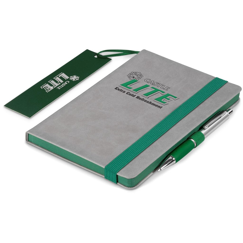 Altitude Colourblock A5 Soft Cover Notebook - DARK GREEN