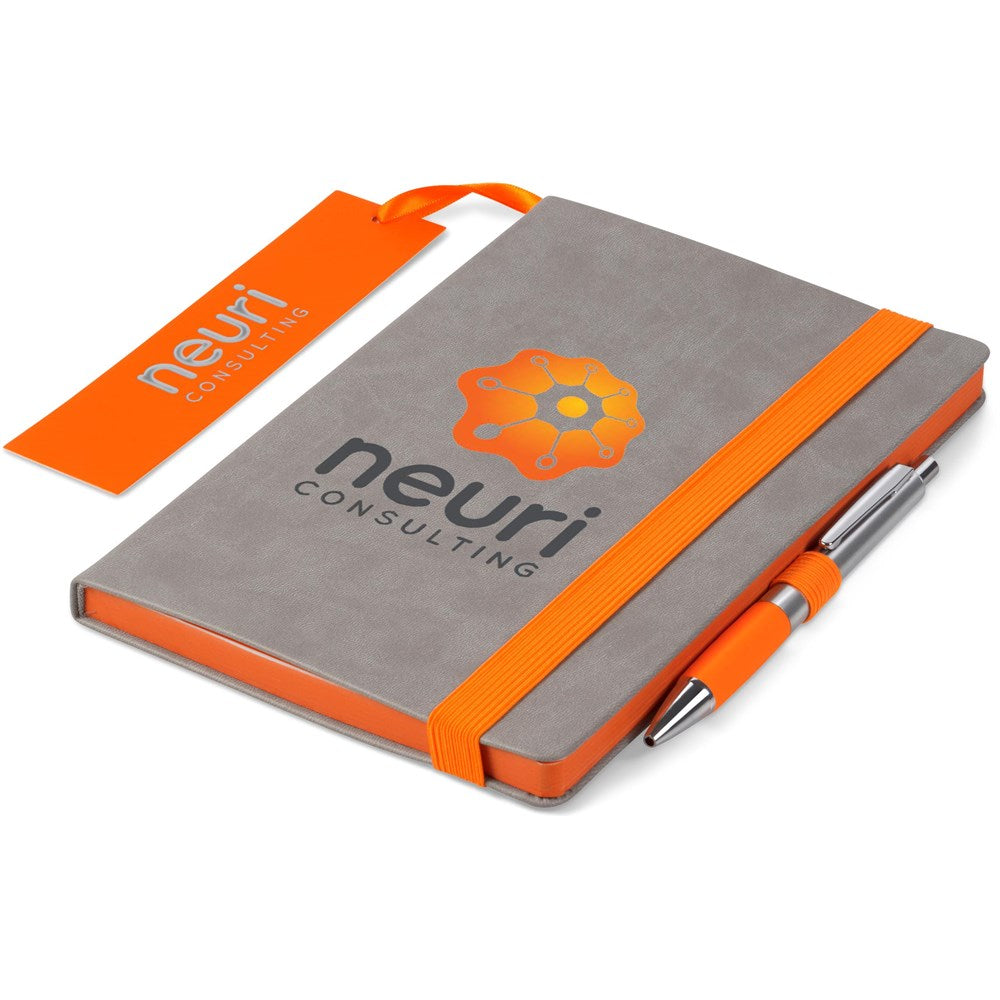 Altitude Colourblock A5 Soft Cover Notebook - ORANGE