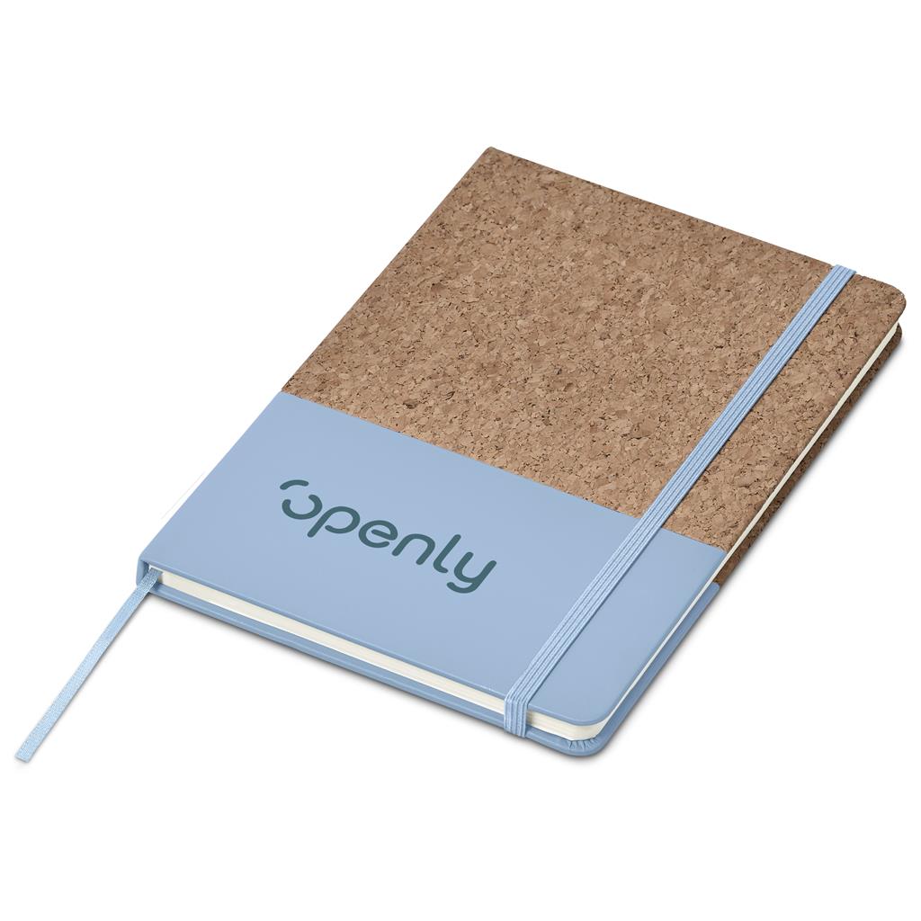 Okiyo Denki Cork A5 Hard Cover Notebook - LIGHT TURQUOISE