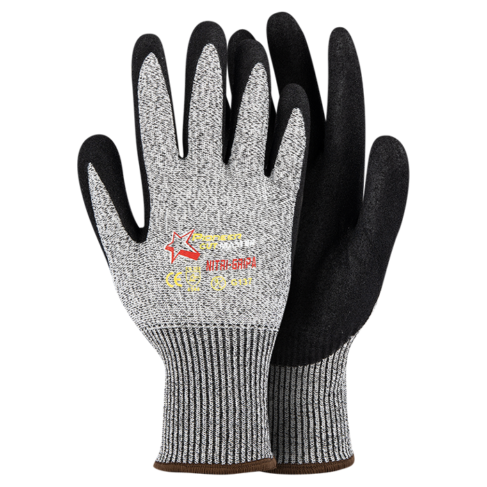 Pioneer Cutmaster Nitri Gripa Palm Dipped Glove - Grey/Black