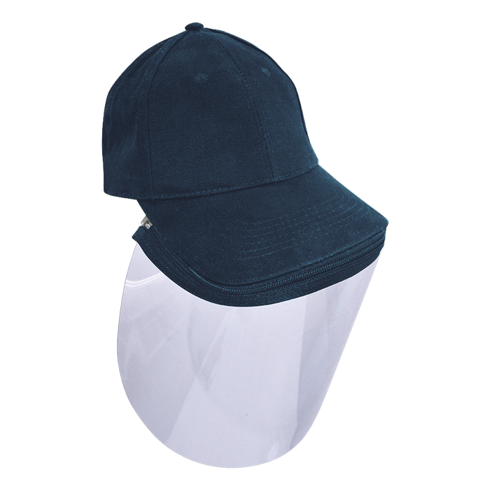 VIZIP 6 Panel Brushed Cotton Caps (Box of 10) - Navy