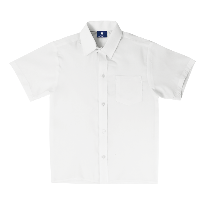 Unisex Short Sleeve School Shirt - White
