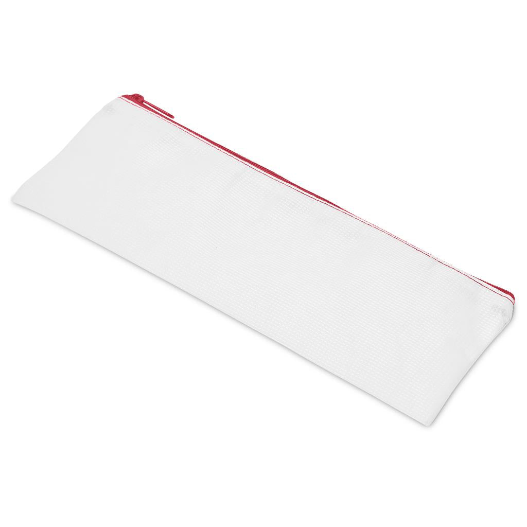 Pre-Production Sample Hoppla Parker Recycled PET Stitch-Bond Pencil Case - RED