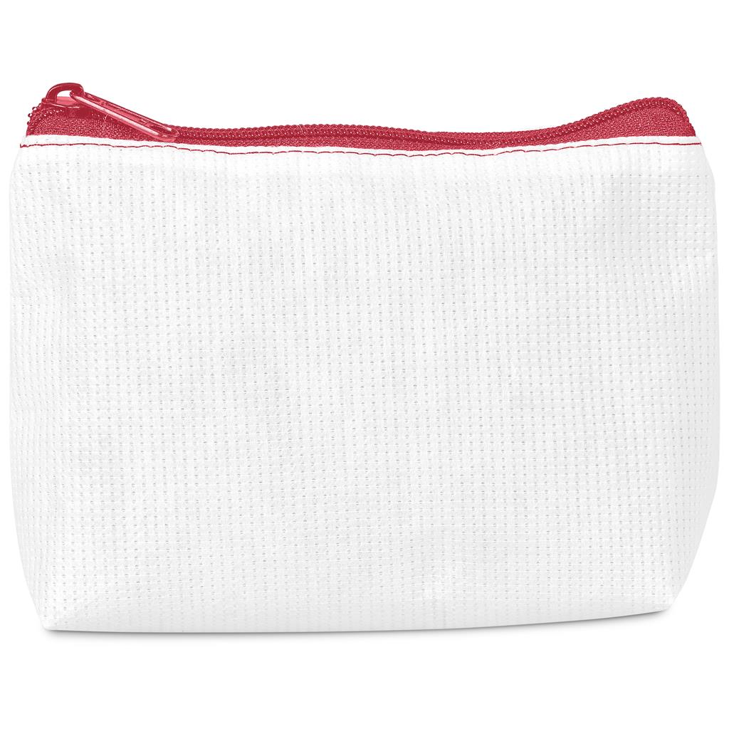 Pre-Production Sample Hoppla Recycled PET Stitch-Bond Mini Toiletry Bag - RED