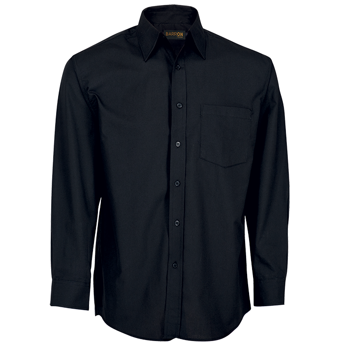 Basic Poly Cotton Lounge Long Sleeve Mens - Black