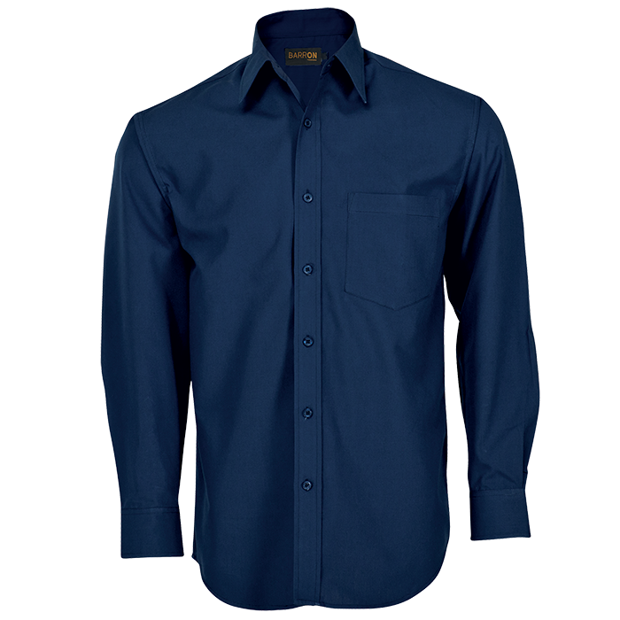 Basic Poly Cotton Lounge Long Sleeve Mens - Navy