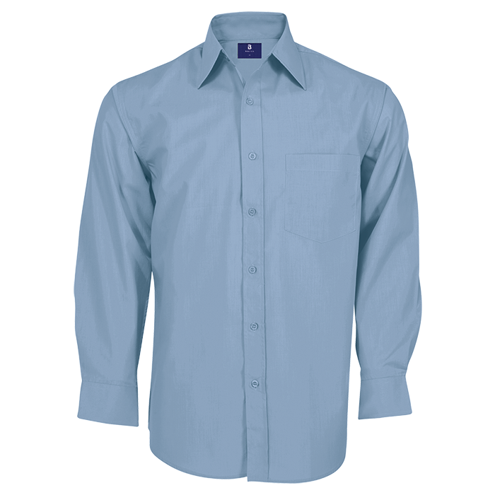Basic Poly Cotton Lounge Long Sleeve Mens - Pale Blue
