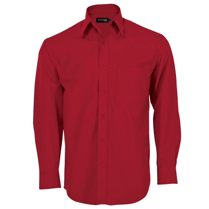 Basic Poly Cotton Lounge Long Sleeve Mens - Red