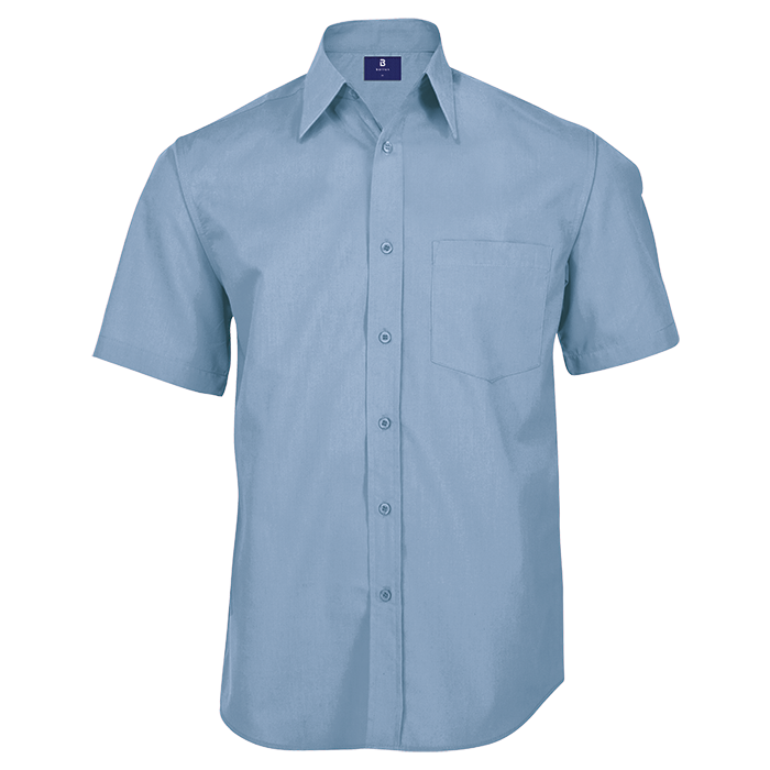 Basic Poly Cotton Lounge Short Sleeve Mens - Pale Blue