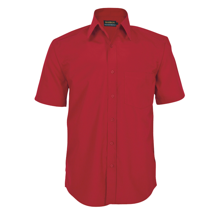 Basic Poly Cotton Lounge Short Sleeve Mens - Red