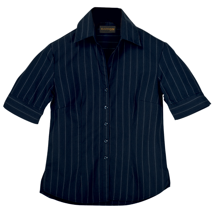 Civic Blouse Short Sleeve Ladies - Navy/White