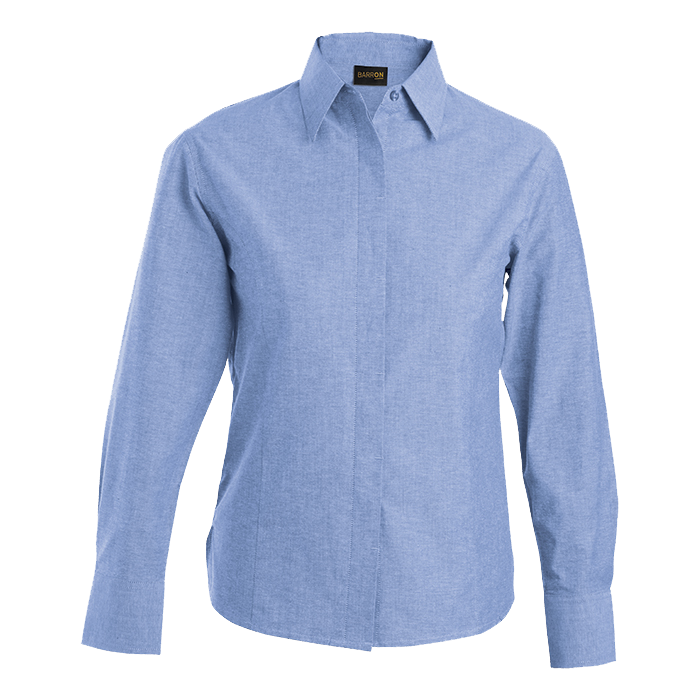 Oxford Blouse Long Sleeve Ladies - Sky Blue