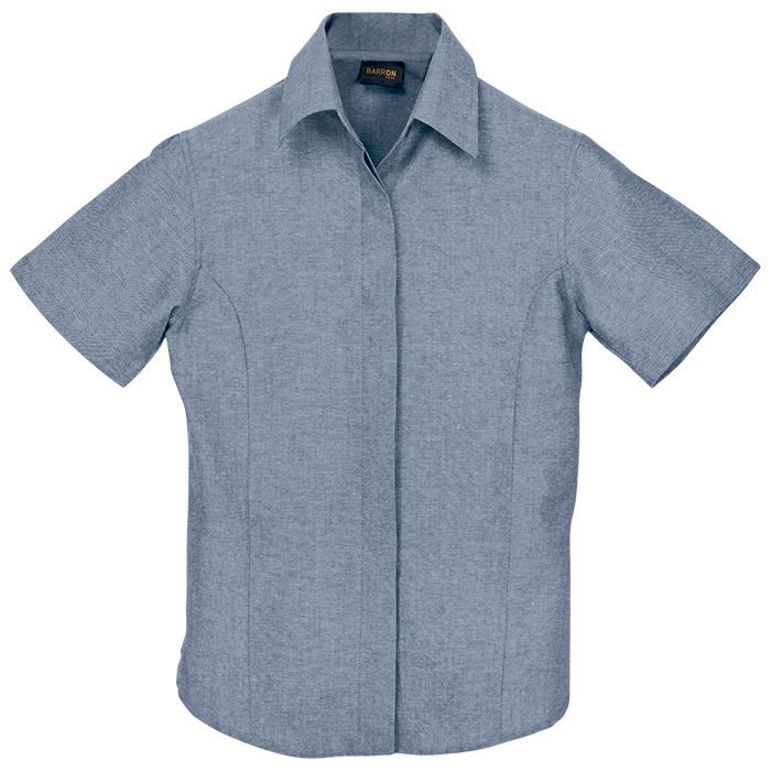 Oxford Blouse Short Sleeve Ladies - Navy