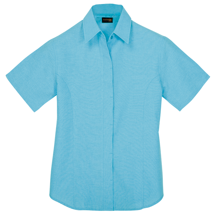 Oxford Blouse Short Sleeve Ladies - Surf Blue