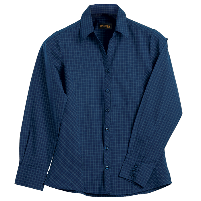 Pioneer Check Blouse Long Sleeve Ladies - Royal