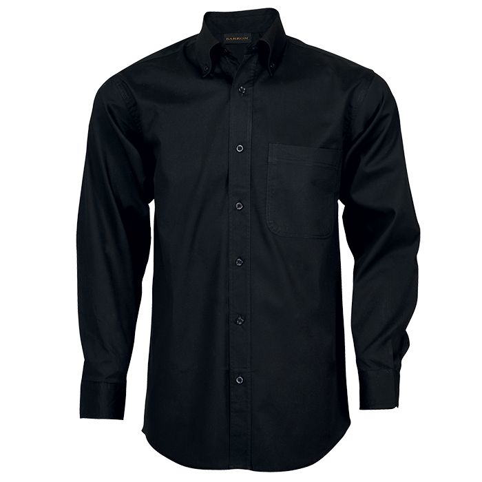 Brushed Cotton Twill Lounge Long Sleeve Mens - Black