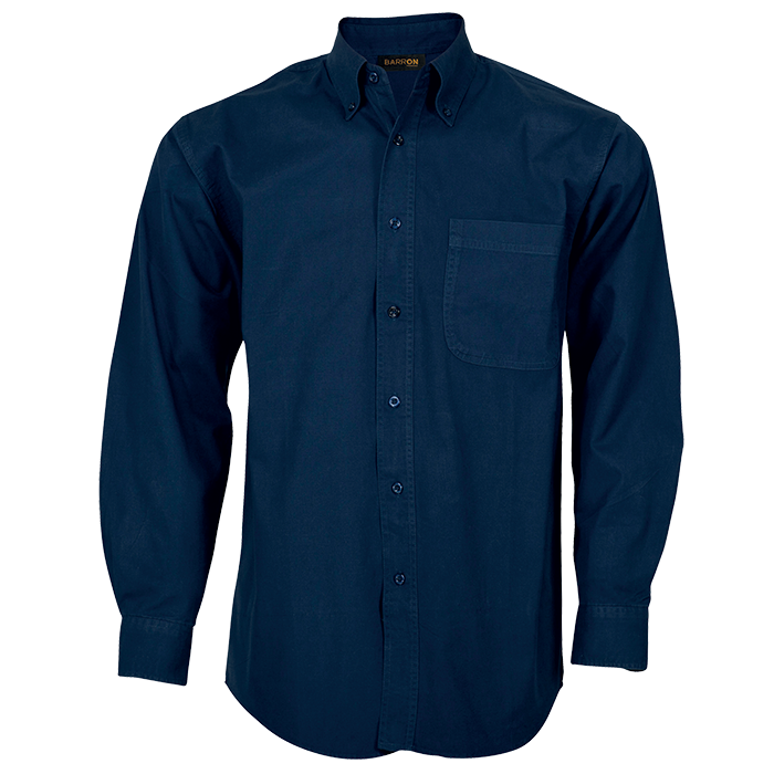 Brushed Cotton Twill Lounge Long Sleeve Mens - Navy