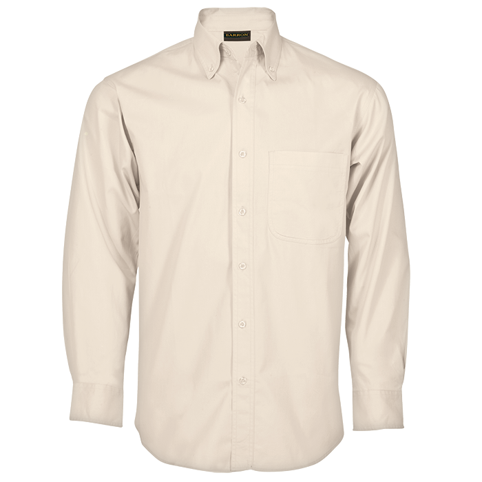 Brushed Cotton Twill Lounge Long Sleeve Mens - Stone