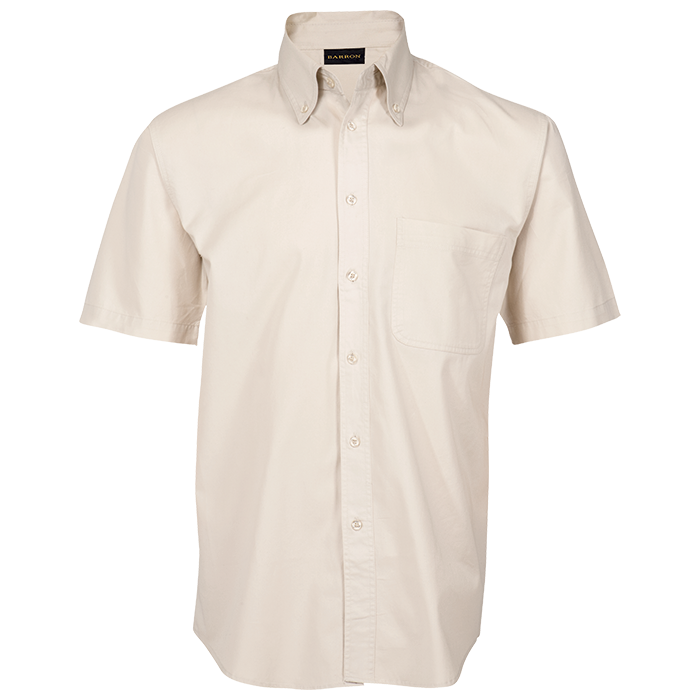 Brushed Cotton Twill Lounge Short Sleeve Mens - Stone