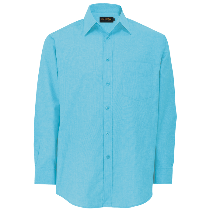 Oxford Lounge Long Sleeve Mens - Surf Blue