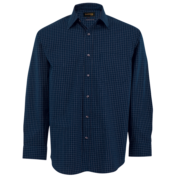 Pioneer Check Lounge Long Sleeve Mens - Navy