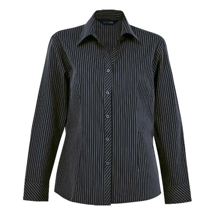 Quest Long Sleeve Blouse Ladies - Navy/White