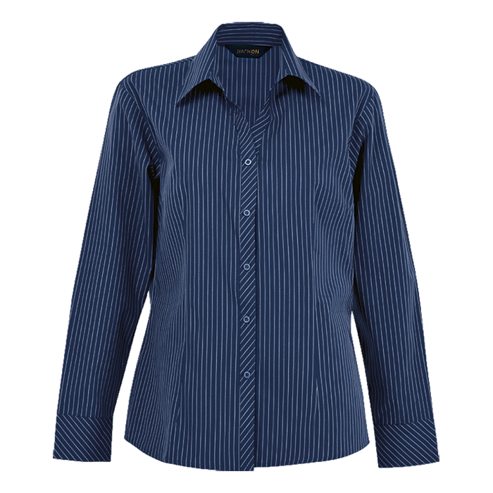 Quest Long Sleeve Blouse Ladies - Royal/White