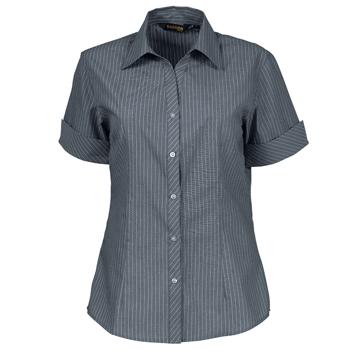 Quest Short Sleeve Blouse Ladies - Grey/White