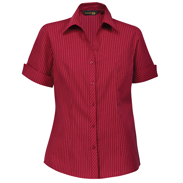 Quest Short Sleeve Blouse Ladies - Red/White