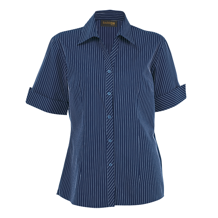 Quest Short Sleeve Blouse Ladies - Royal/White