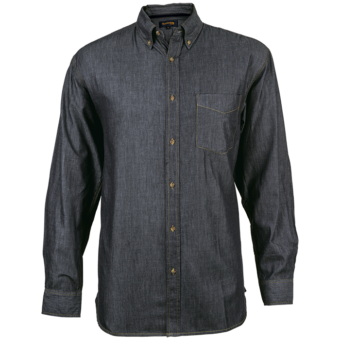Denver Denim Shirt Long Sleeve Mens - Black