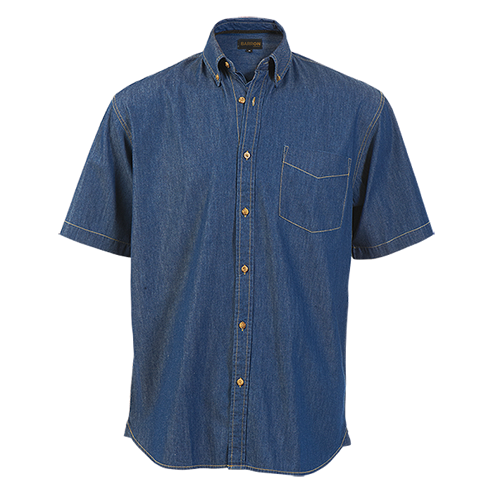 Denver Denim Shirt Short Sleeve Mens - Dark Denim