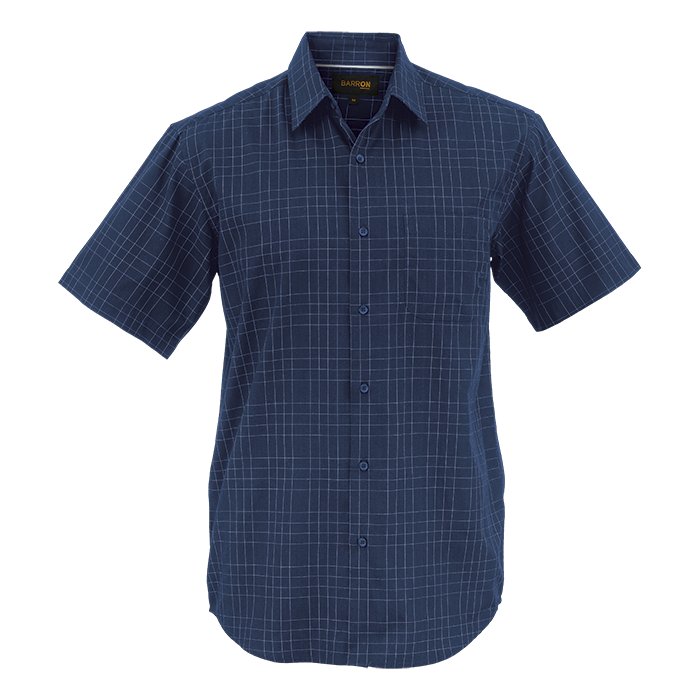 Hamilton Check Lounge Short Sleeve Mens - Navy
