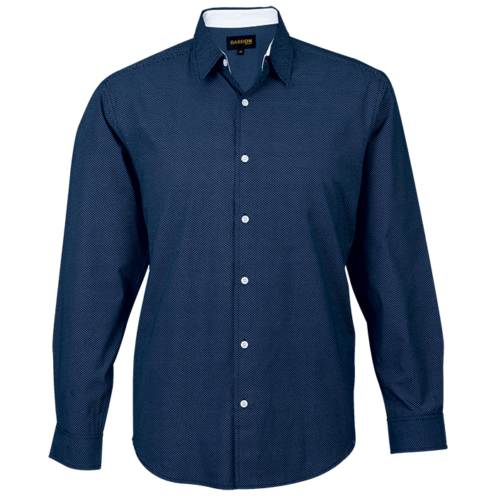 Richmond Lounge Shirt Long Sleeve Mens - Navy/White